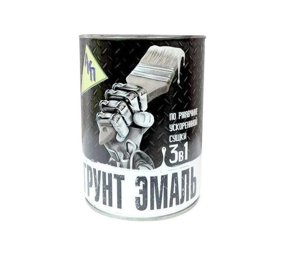 Изображение товара Грунт-эмаль АО "Антикоррозийные пигменты" ХВ 3 в 1, черный 9005, 1,9кг 001900519