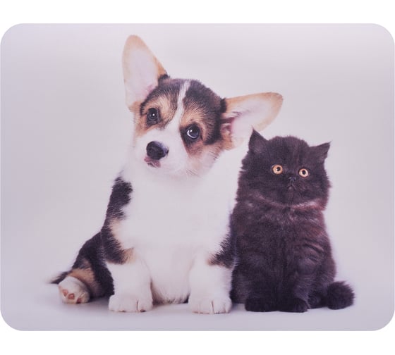 Изображение товара Коврик для мыши BURO BU-M40095 Мини рисунок/котенок и щенок 230x180x2 мм 291854