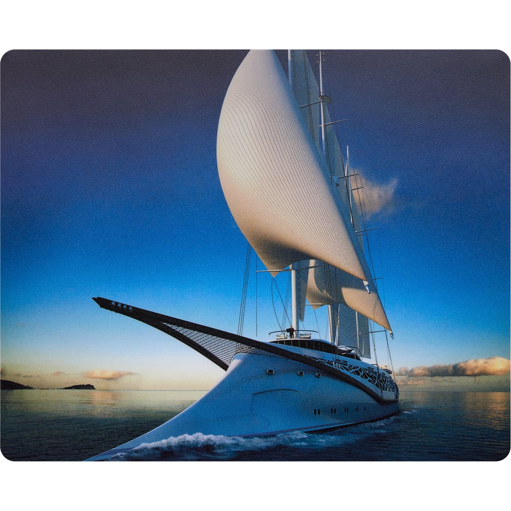 Изображение товара Коврик для мыши BURO BU-R51753 Мини рисунок/яхта 220x180x2 мм 338260