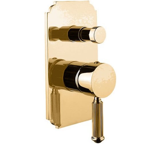 Изображение товара Встраиваемый однорычажный смеситель для душа CEZARES с переключателем, золото OLIMP-VDIM-03/24-L