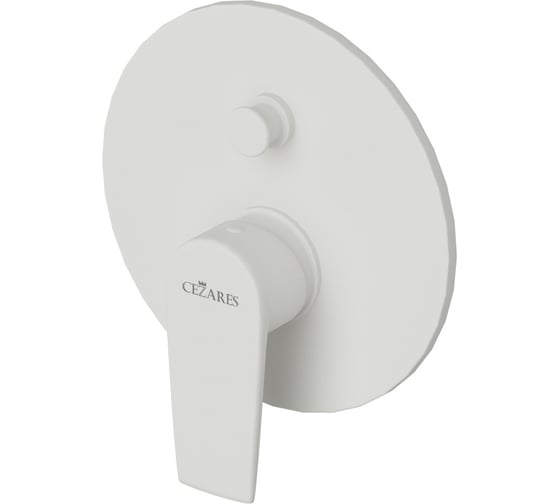 Изображение товара Встраиваемый однорычажный смеситель для душа CEZARES с переключателем, исполнение белый матовый NAUTIC-VDIM-BIO