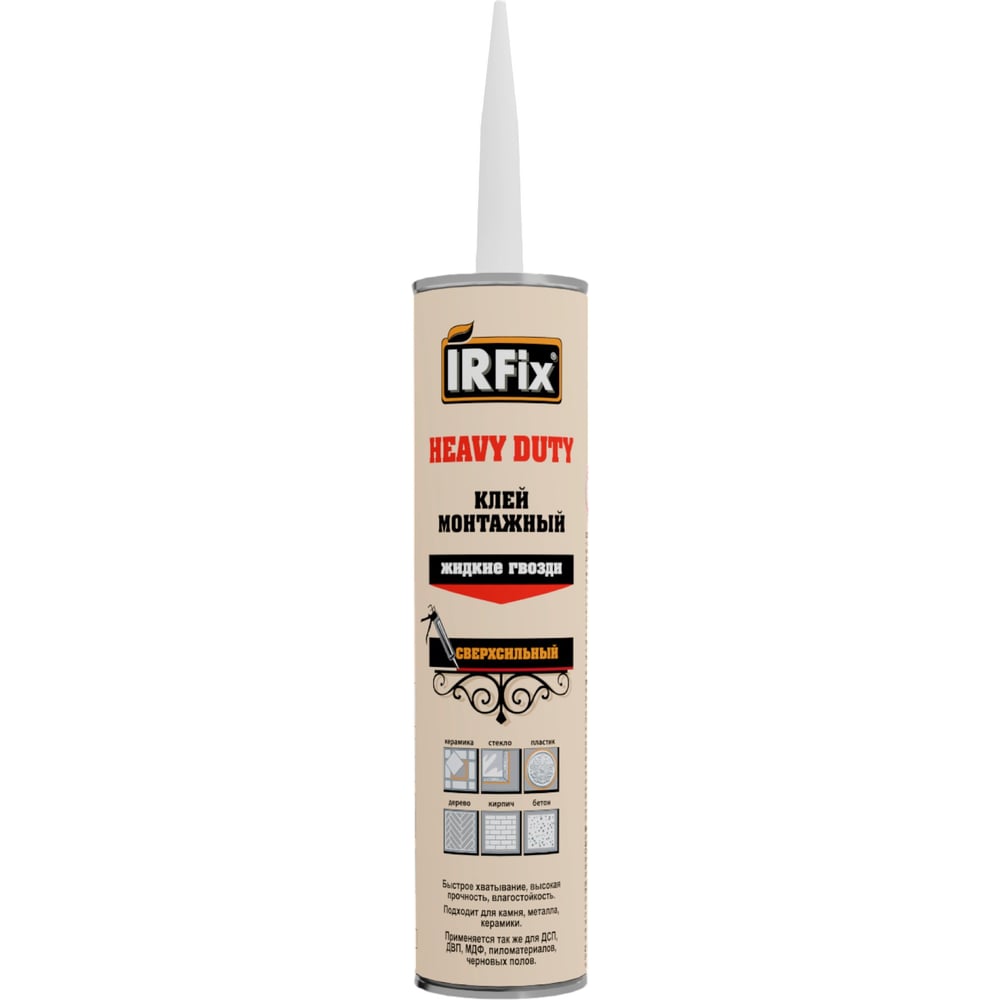 Изображение товара Клей монтажный каучуковый IRFIX Heavy Duty 310мл бежевый - надежное решение для крепления