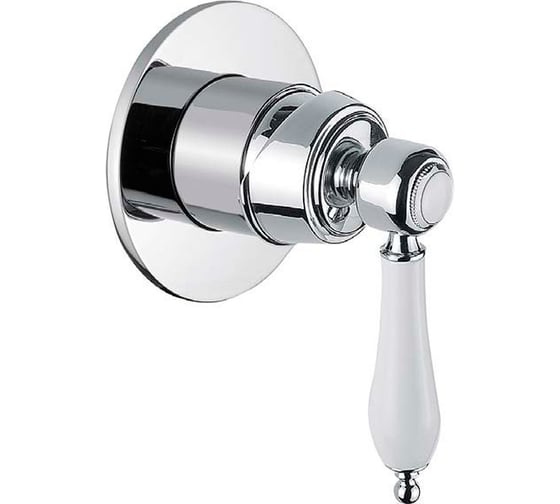 Изображение товара Встраиваемый однорычажный смеситель для душа CEZARES исполнение хром, ручки белые APHRODITE-DIM2-01-Bi