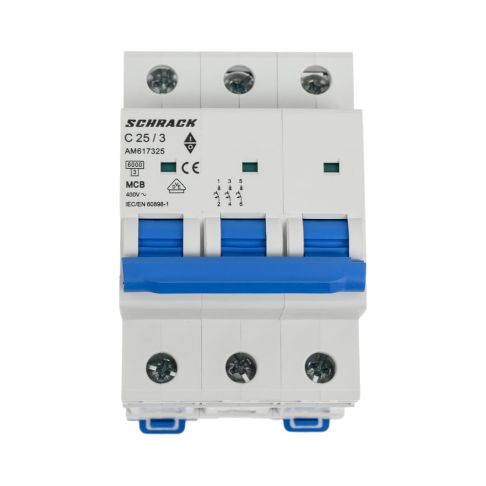 Изображение товара Автоматический выключатель Schrack Technik AM 6кА 3П 25A для защиты цепей