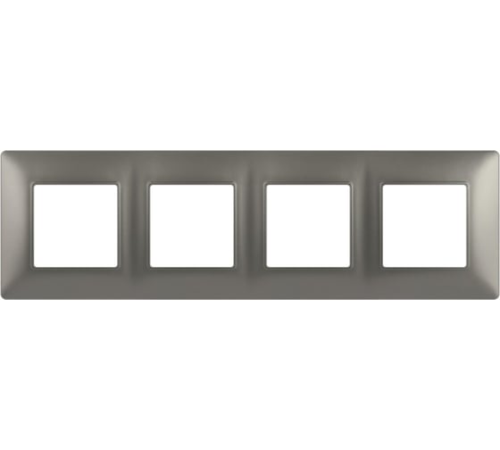 Изображение товара Рамка для розеток и выключателей ЭРА Elegance 14500416 на 4 поста, титан Б0065819