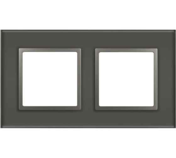 Изображение товара Рамка для розеток и выключателей ЭРА Elegance 14510216 на 2 поста, стекло, титан Б0065835