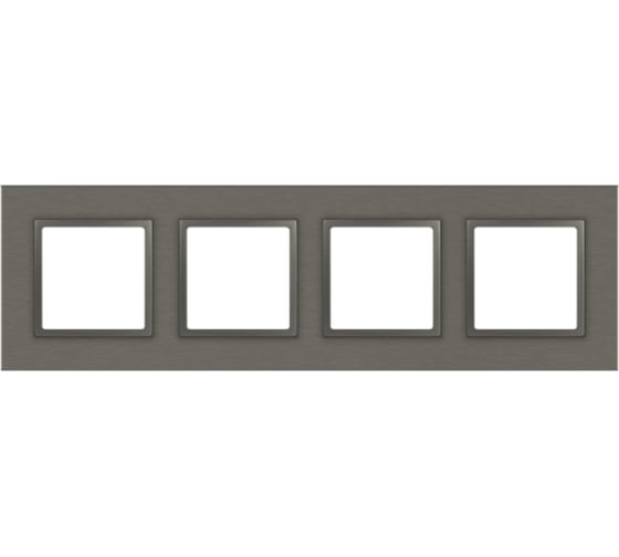 Изображение товара Рамка для розеток и выключателей ЭРА Elegance 14520416 на 4 поста, металл, титан Б0065845