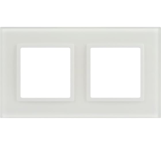 Изображение товара Рамка для розеток и выключателей ЭРА Elegance 14510201М на 2 поста, стекло, белый матовый Б0065834