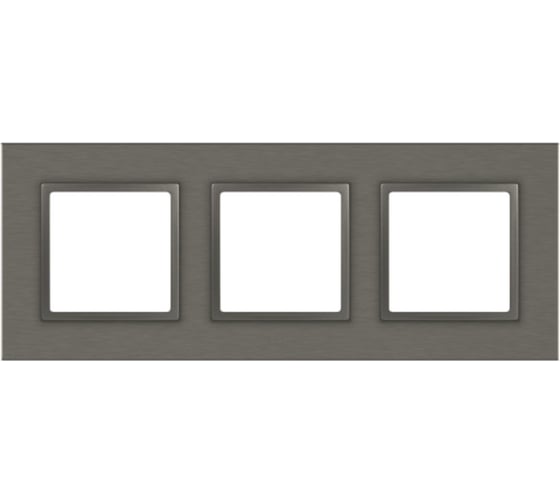 Изображение товара Рамка для розеток и выключателей ЭРА Elegance 14520316 на 3 поста, металл, титан Б0065844