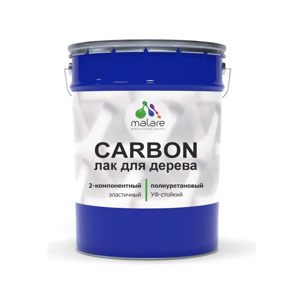 Изображение товара Полиуретановый лак MALARE 2к CARBON для защиты дерева, глянцевый, 16 кг + 1.6 кг отвердителя