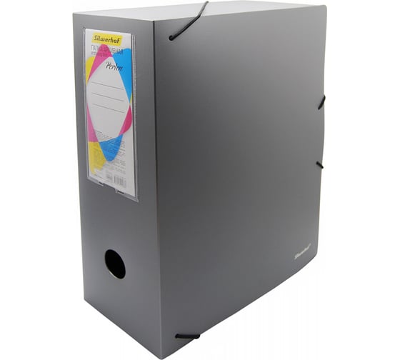 Изображение товара Архивная папка Silwerhof Perlen 311916-77 на резинке, полипропилен 1 мм, корешок 120 мм, A4 серебристый металлик 1164538