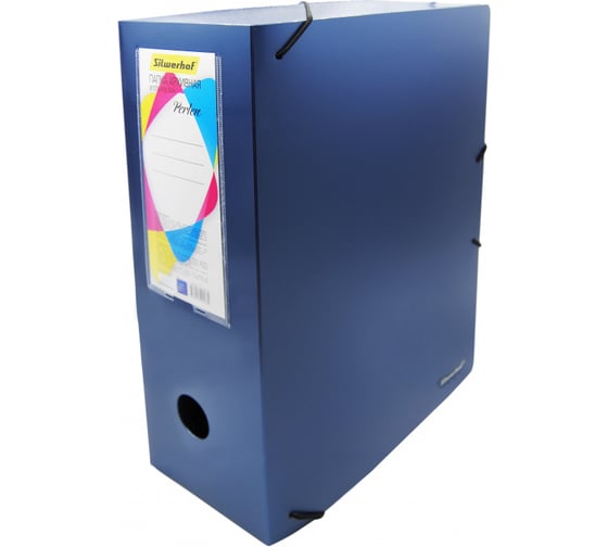 Изображение товара Архивная папка Silwerhof Perlen 311915-74 на резинке, полипропилен 1 мм, корешок 100 мм, A4, синий металлик 1164523