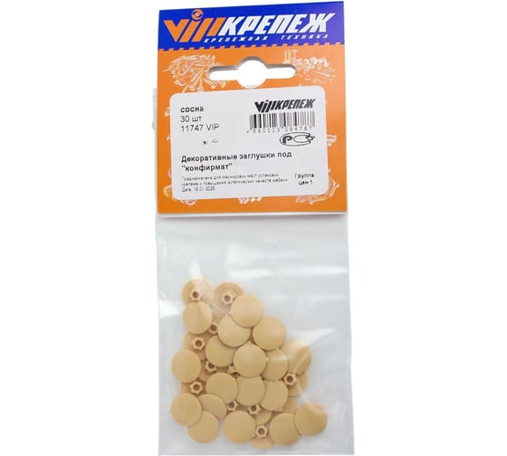 Изображение товара Заглушка под "конфирмат" VIPкрепеж Сосна 30 11747 VIP