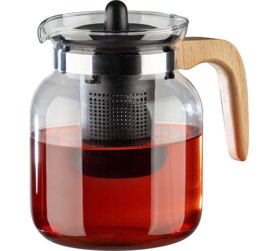 Изображение товара Заварочный чайник Mallony La Caffetteria объём: 1500 мл, с деревянной ручкой/фильтр из полипропилена 910134
