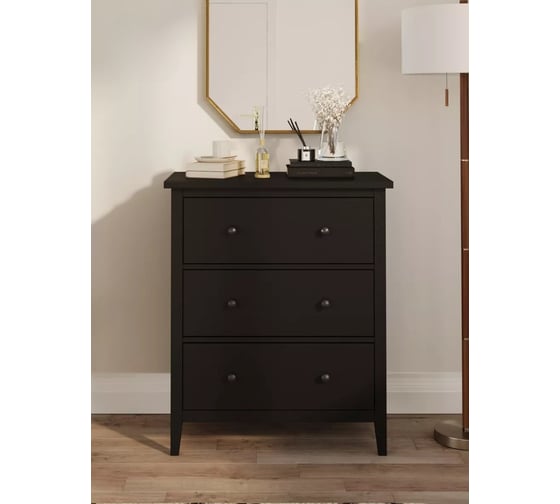 Изображение товара Комод Leset Токе 3 ящика, черный 1250-4580