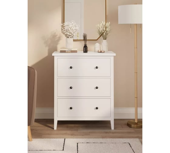 Изображение товара Комод Leset Токе 3 ящика, белый 1250-4578