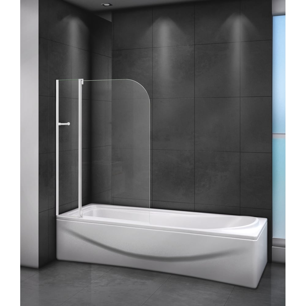 Изображение товара Шторка для ванной CEZARES RELAX-V-11-100/140-C-Bi с регулируемой шириной, стеклянная