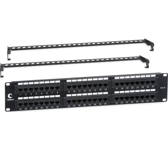 Изображение товара Патч-панель Cabeus 2U, 48 портов, RJ-45, категория 6, PL-48-Cat.6-Dual