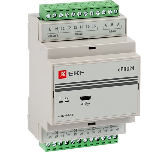Изображение товара Модуль расширения удаленного управления EKF ePRO PROxima 6 входов\4 выхода, 230В  ePRO-6-4-230