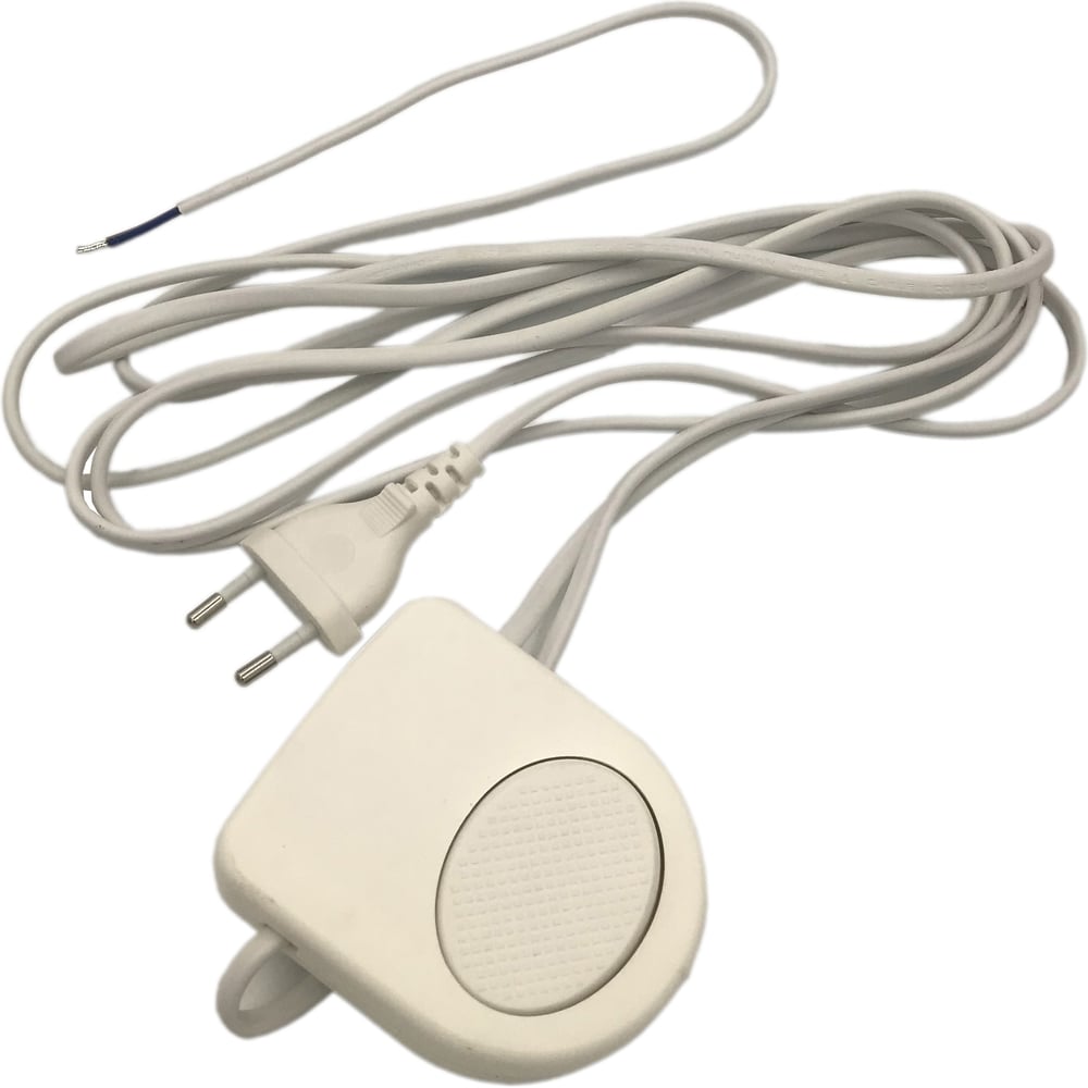 Изображение товара Сетевой шнур ООО "ОПТИКОМ ЭЛЕКТРИК" с вилкой и ножным выключателем белый 3,5 м 2x0,75мм2 1918.0299