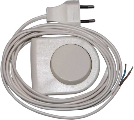 Изображение товара Сетевой шнур ООО "ОПТИКОМ ЭЛЕКТРИК" с вилкой и ножным выключателем белый 3,5 м 2x0,75мм2 1918.0299