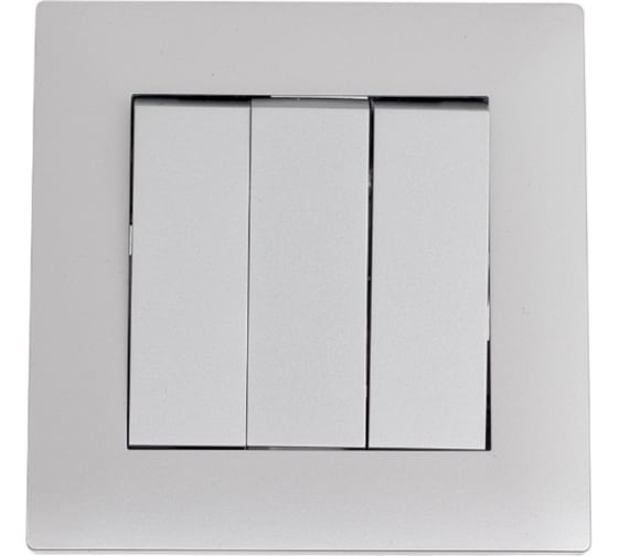 Изображение товара Выключатель MAKEL 3 клавишный 1 вход 3 выхода KAREA RIZZ сереб. 88065091