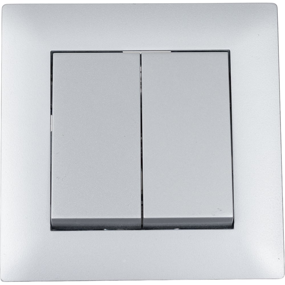 Изображение товара Выключатель MAKEL 2-клавишный СП KAREA RIZZ 10А IP20 серебро