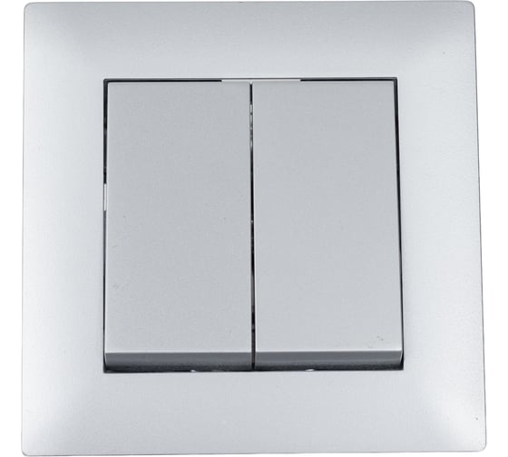 Изображение товара Выключатель MAKEL 2-клавишный СП KAREA RIZZ 10А IP20 сереб. 88065003