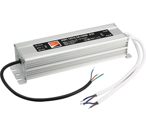 Изображение товара Блок питания для светодиодной ленты Jazzway 200Вт 16.5А 12В IP67 BSPS влагозащитный 1016348A