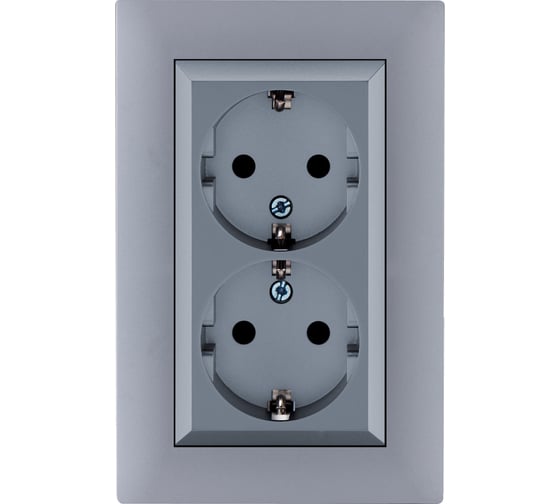 Изображение товара Розетка MAKEL 2-я с заземлением СП KAREA RIZZ 16А IP20 сереб. 88065082