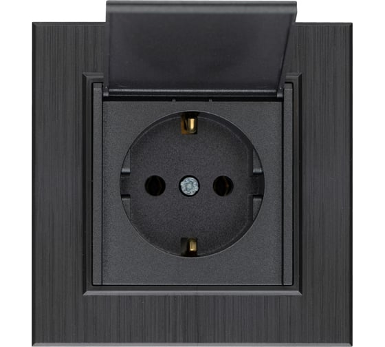 Изображение товара Розетка MAKEL с заземлением и крышкой СП KAREA LINE STAR 16А IP20 дым. металлик. 86050029
