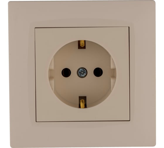 Изображение товара Розетка MAKEL с заземлением (Керамика) СП KAREA RIZZ 16А IP20 крем. 88010008
