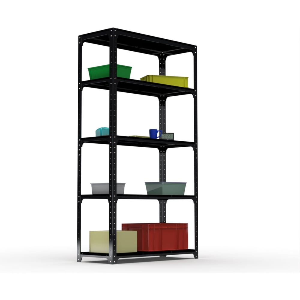 Изображение товара Стеллаж ООО Металекс Kit Comfort, 5 полок, 2000х1600х500 мм, черный