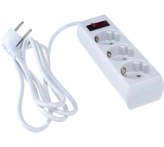 Изображение товара Сетевой фильтр ExeGate SP-3-1.8W 3 евро с заземлением, 1.8м, выключатель с подсветкой, белый 221178