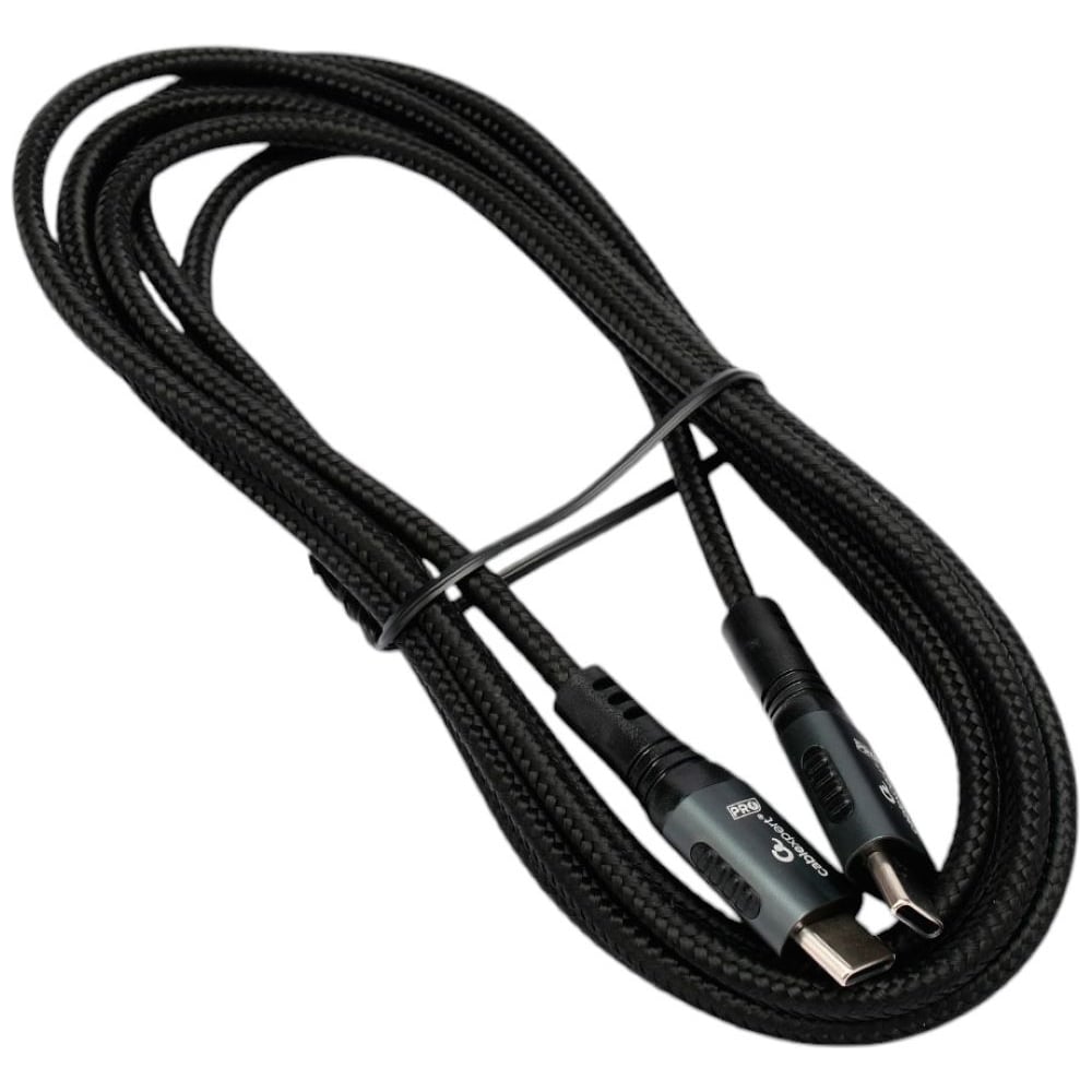 Изображение товара Кабель Cablexpert USB2.0 Type-C/Type-C, 5А, 240Вт, PD3.1/QC4.0, медь, оплетка, 2м, черный, ССP-USB2.0-240W-2M