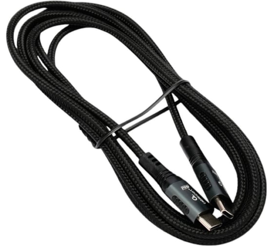 Изображение товара Кабель Cablexpert USB2.0 Type-C/Type-C, 5А, 240Вт, PD3.1/QC4.0, медь, оплетка, 2м, черный, ССP-USB2.0-240W-2M