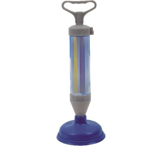 Изображение товара Вантуз Vidage вакуумный помповый с насадками 16.5 и 6 см, цвет: серый, синий 0921003