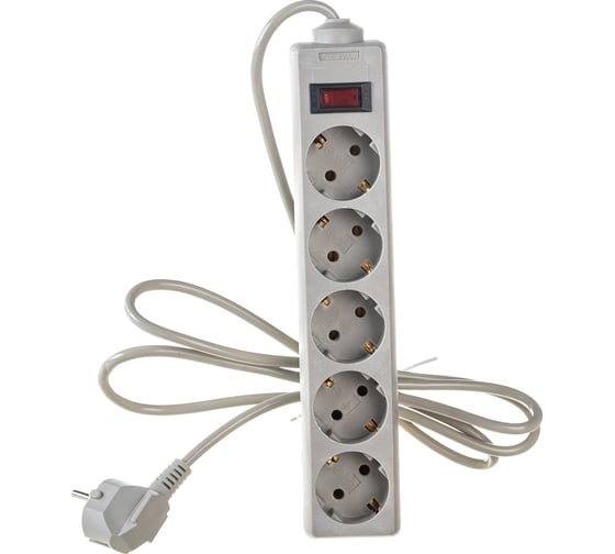 Изображение товара Сетевой фильтр ExeGate SP-5-1.8G 5 евро с заземлением, 1.8м, выключатель с подсветкой, серый 221173