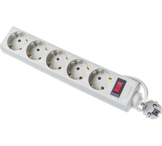 Изображение товара Сетевой фильтр ExeGate SP-5-3G 5 евро с заземлением, 3м, выключатель с подсветкой, серый 221186