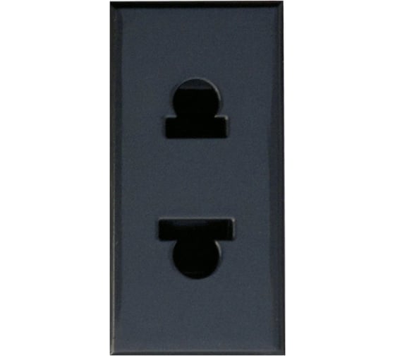 Изображение товара Розетка Bticino Axolute 2К, 16 А с защитными шторками Евро - Американский стандарт, цвет антрацит HS4125