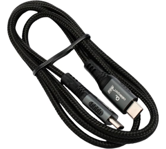 Изображение товара Кабель Cablexpert USB2.0 Type-C/Type-C, 5А, 240Вт, PD3.1/QC4.0, медь, оплетка, 1м, черный, ССP-USB2.0-240W-1M