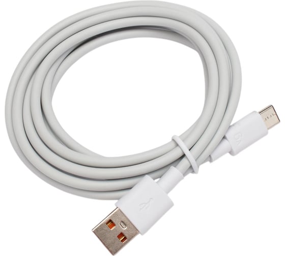 Изображение товара Кабель Cablexpert USB2.0, AM/Type-C, 6A, 66Вт, QC3.0, медь, 1.8м, белый, пакет, CC-USB2-AMCM-66W-1.8M-W