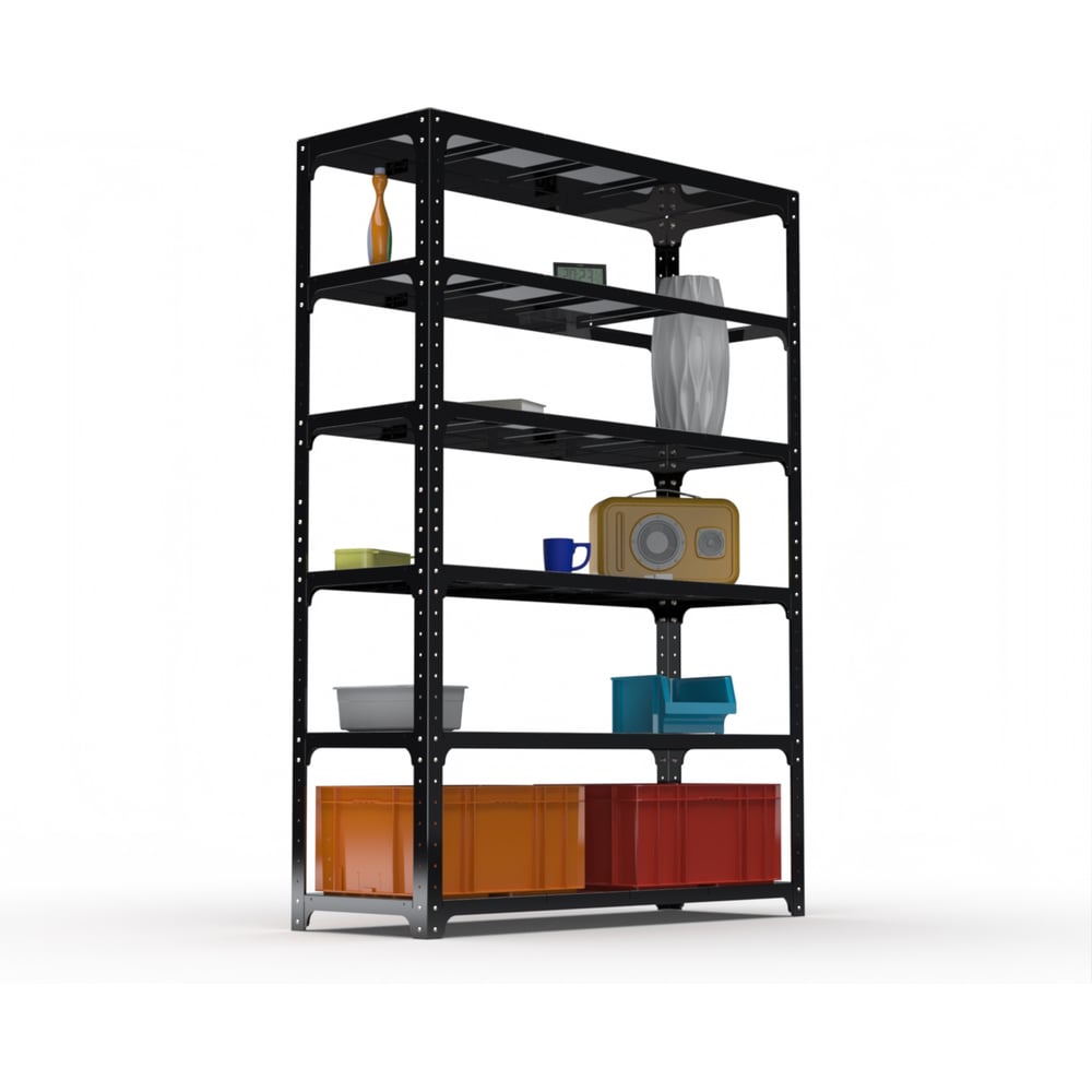Изображение товара Стеллаж ООО Металекс Kit Comfort 2200х1000х500 мм, 6 полок, черный