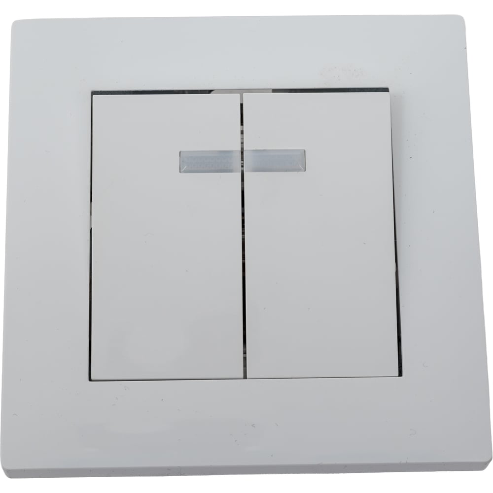 Изображение товара Выключатель MAKEL 2-клавишный СП KAREA RIZZ 10А IP20 с подсветкой белый