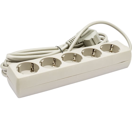 Изображение товара Удлинитель ExeGate ECE-5-5G 5 евророзетки с заземлением, 5м, серый 285826