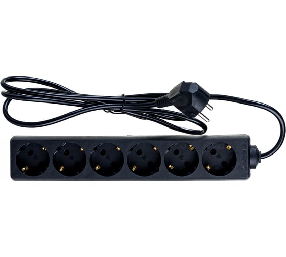 Изображение товара Удлинитель ExeGate ECE-6-1.8B 6 евророзетки с заземлением, 1.8м, черный 285828