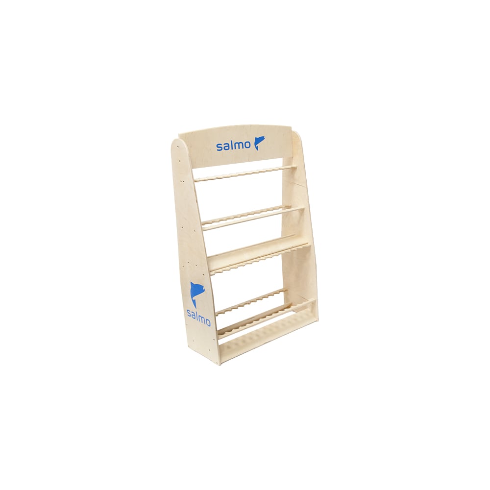 Изображение товара Деревянная двухъярусная стойка под удилища SALMO вместительность 58 штук R-7058