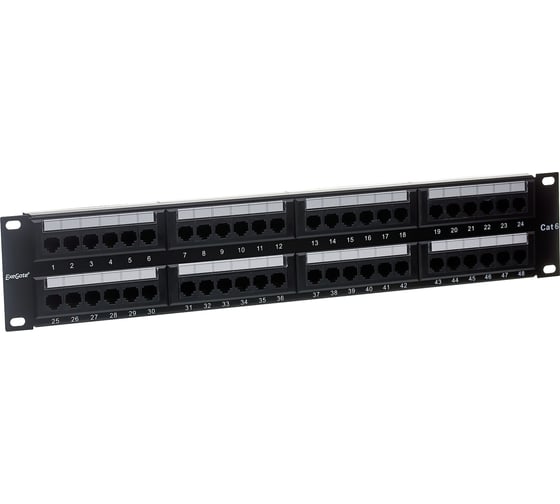 Изображение товара Патч-панель ExeGate EPP3-19-48-8P8C-C6-110D.19.UTP.48.port.cat.6.dual.IDC.2U.RoHS 281085