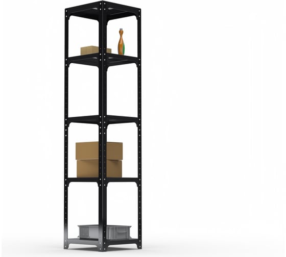 Изображение товара Стеллаж ООО Металекс Kit Comfort 1800х400х400 5-ть полок (чёрный) / 203213