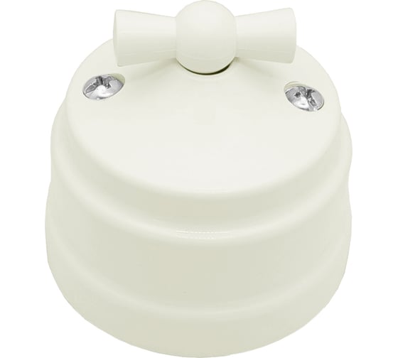 Изображение товара Выключатель Bylectrica  1-кл. поворотный проходной (10А) ОУ серия РЕТРО, А610-2296 бежевый